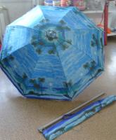 Зонт пляжный наклонный  d180cм, h190см, п/э170t, серебр., 8спиц, чехол, арт. SD180-3