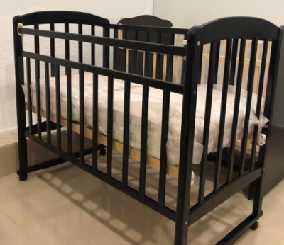 Кровать детская "Selia" (колесо-качалка, опуск.планка) (венге)