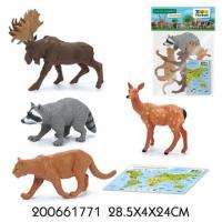 Игровой набор "Животные" с картой обитания внутри (4 шт в наб.) (Zooграфия) 9816