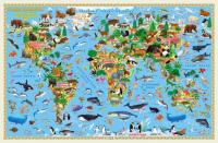 Карта Мира настен. двухстор. Наша планета. Животный и растительный мир. 58х38 см.