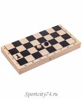Игра 2 в 1 (шахматы (пластик), шашки) малая  Классика (023-10)