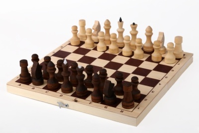 Шахматы обиходные парафинированные с доской 290*145  5314