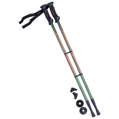 Палки для скандинавской ходьбы BERGER Longway, 77-135 см, 2-секц, тёмно-зеленый/оранж