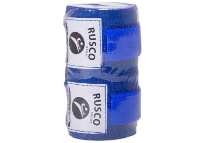 Бинт боксерский Rusco, 3,5м, х/б, синий, пара