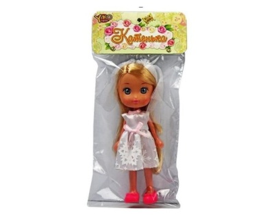 Кукла Катенька невеста 16,5см, пакет M6623