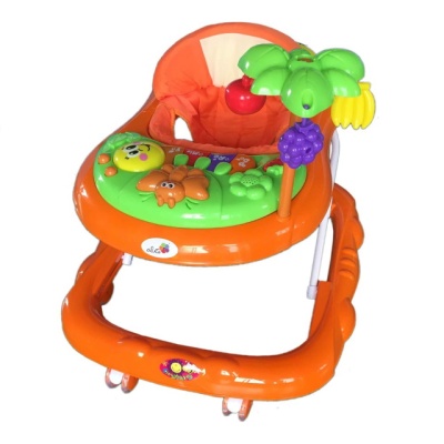 Ходунки "Пальма", 7 силикон. колес, муз., игрушки (Alis) (-оранжевый) R28-1