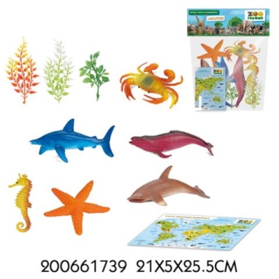 Игровой набор "Океанариум" с картой обитания внутри (12 шт в наб.) (Zooграфия) 9815