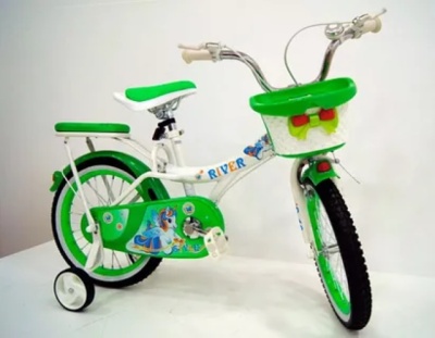 Детский велосипед S-16 бело-зеленый