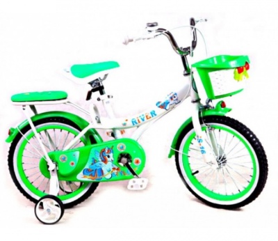 Детский велосипед S-14 бело-зеленый
