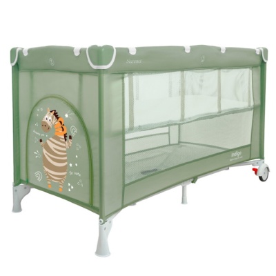 Манеж-кровать "Summer", 2 уровня, москитка, 2 кольца, (Indigo) (упак.1шт) (зеленый) BP02P