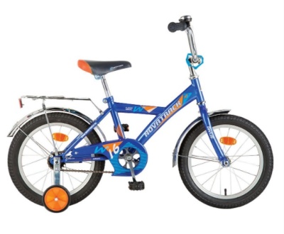Велосипед NOVATRACK 14" TWIST, синий, тормоз нож, багажн хром. 16709