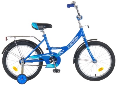 Велосипед NOVATRACK 18", Vector, синий, тормоз нож., крылья цветн., багаж. хром. 16580