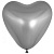 Шарик Сердце (12"/30см) Серебро хром 50шт 609001
