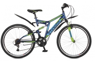 Велосипед Stinger 24" Highlander 100V; 16,5"; синий; 17341