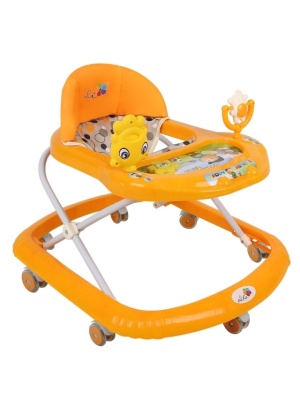 Ходунки "Солнышко С", 7 колес, муз. игрушки, колеса силикон (Alis) (оранжевый) 801B