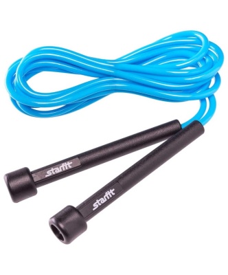 Скакалка STARFIT RP-101 ПВХ с плаcтиковой ручкой, синяя, 3м