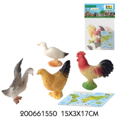 Игровой набор "Домашние животные" с картой обитания (4 шт в наб.) (Zooграфия) 9808