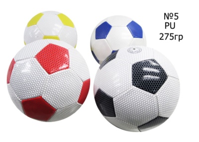 мяч футбольный размер 5 PU 1,6 мм 4 цвета 280 г 25493-56A