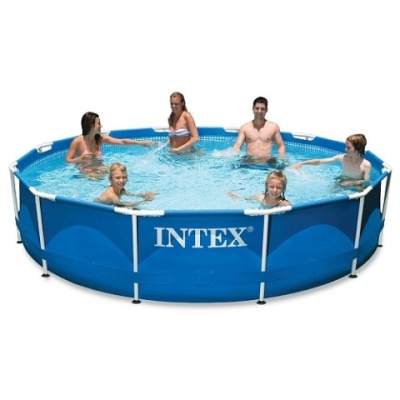 Каркасный круглый бассейн 366х76 см, 6503л, Intex Metal frame, 28210