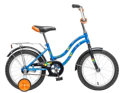 Велосипед NOVATRACK 16", TETRIS,синий, торм. нож.,багаж. хром.16862