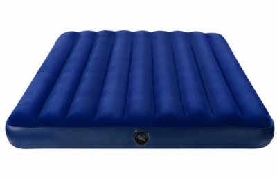 Матрас надувной двухместный велюр синий 203x183x22 см, арт. 68755