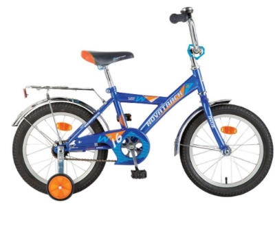 Велосипед NOVATRACK 16" TWIST, синий, тормоз нож, крылья цвет, багажн хром. 17370