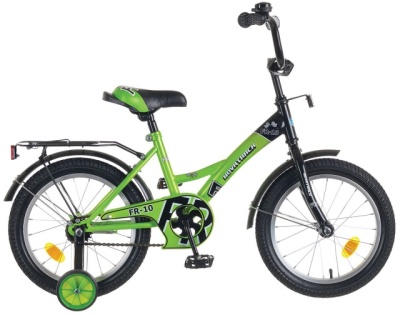 Велосипед NOVATRACK 18", FR-10, зелёный, тормоз нож., крылья цветн, багажник хром. 17186
