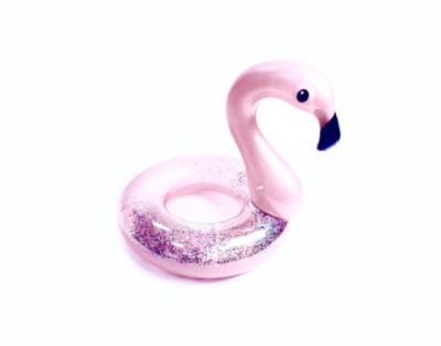 Круг для плавания 90 см Розовый Фламинго с блестками арт 980030