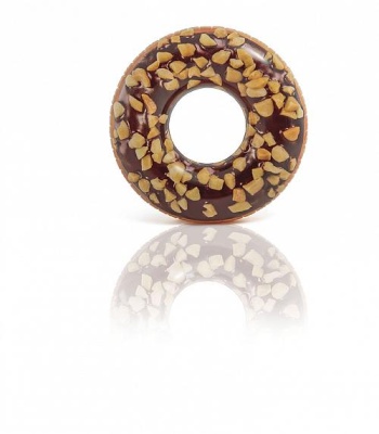 Надувной круг 114 см, от 9 лет, Intex «Орехово-шоколадный пончик», арт. 56262NP
