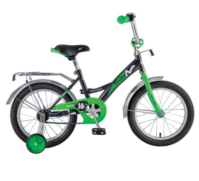 Велосипед NOVATRACK 20", STRIKE, черный-зелёный, тормоз нож.,багажн. хром.16646
